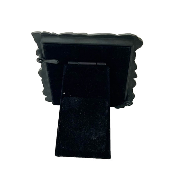 Lot of 3 Small Dark Silvertone Ornate Picture Frames Tabletop Stand - Picture 8 of 12